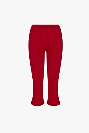 RUFFLE CAPRI IN CHERRY