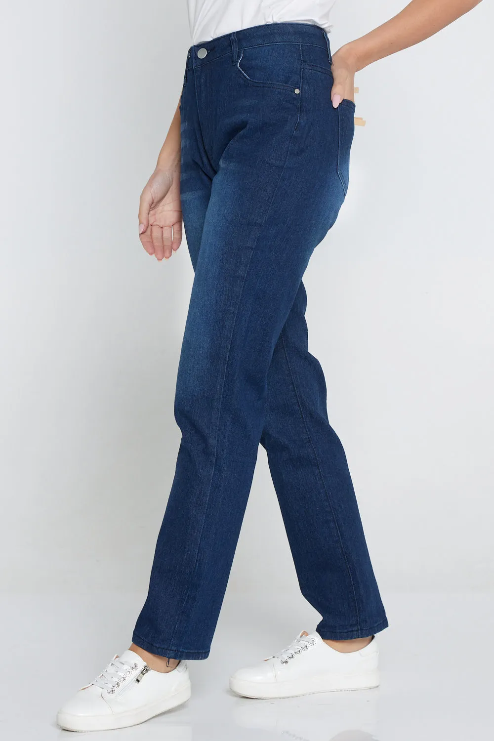 Savannah Cotton Jeans - Dark Denim