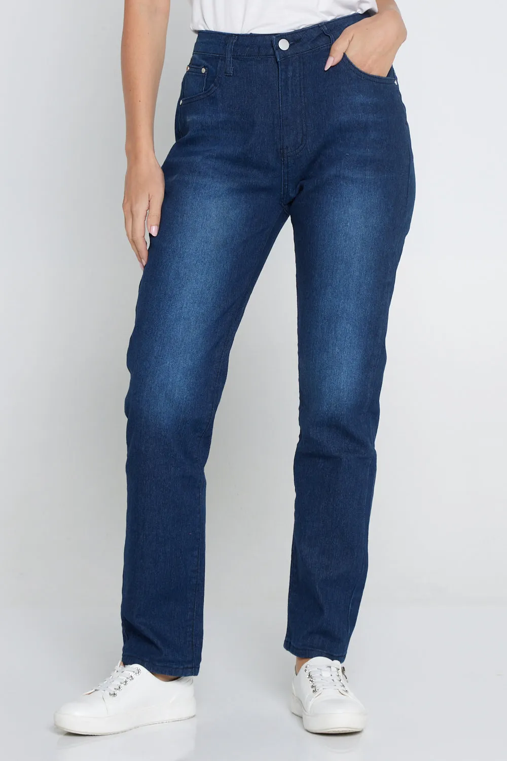 Savannah Cotton Jeans - Dark Denim