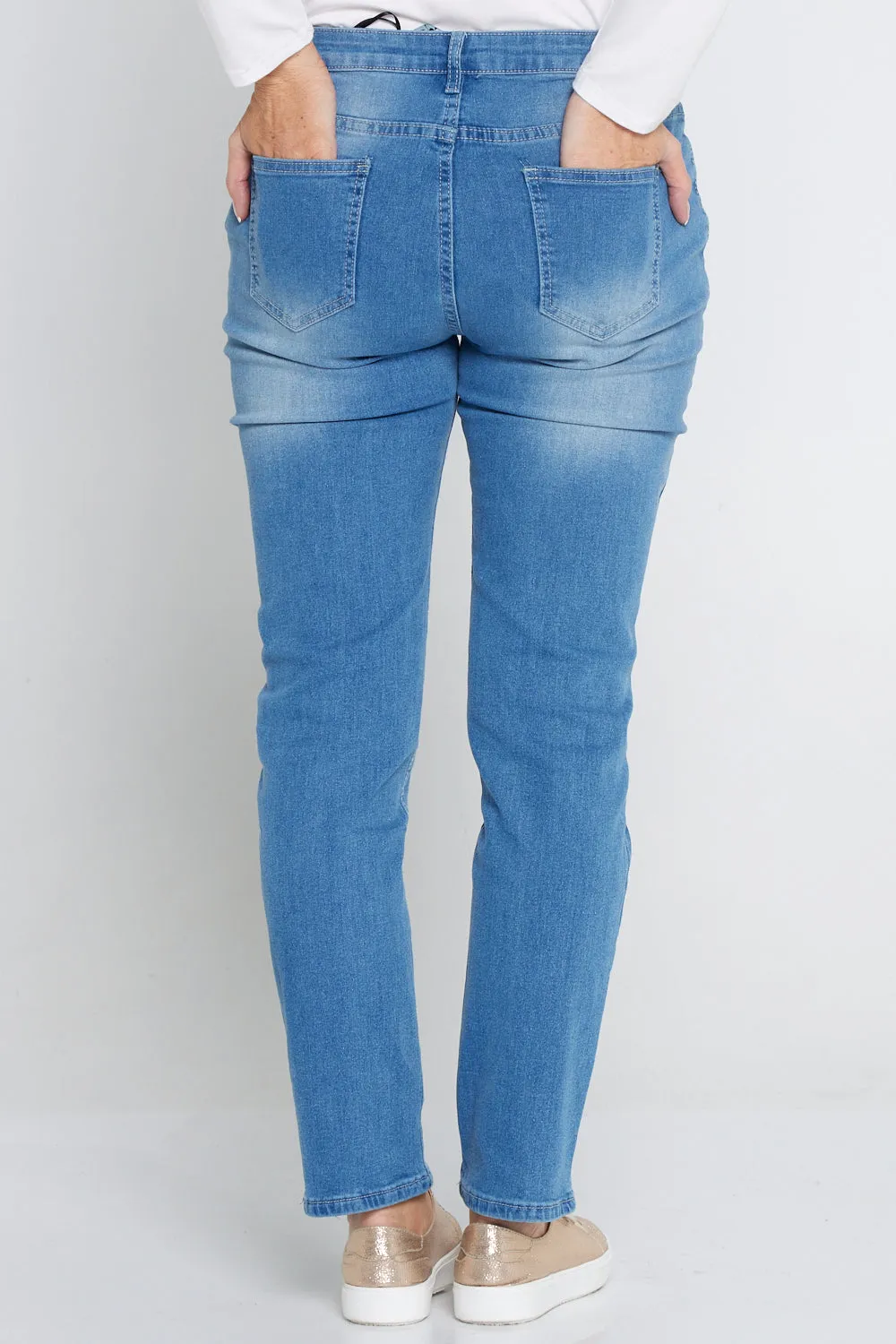 Savannah Cotton Jeans - Mid Denim