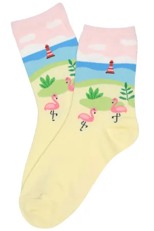 Small Town Cotton Socks Yellow