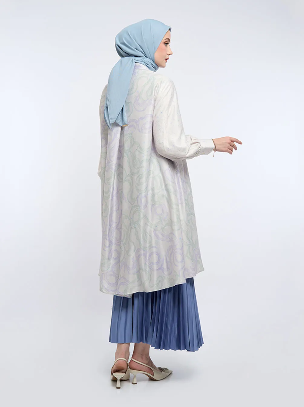 SORA PLEATED TUNIC ARCTIC