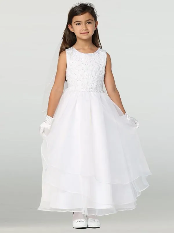 SP604 White Communion Dress (6-12 years and plus sizes)