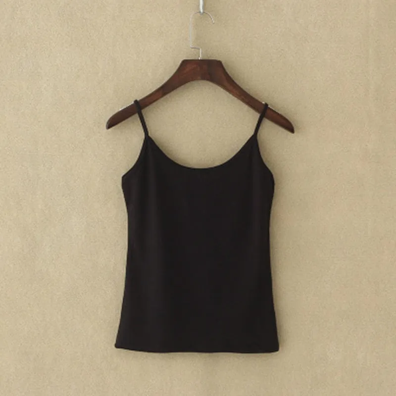 Spaghetti Strap Crop Top in Synthetic Cotton