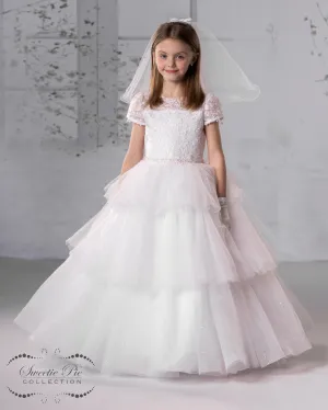 Sweetie Pie communion dress embroidered lace top