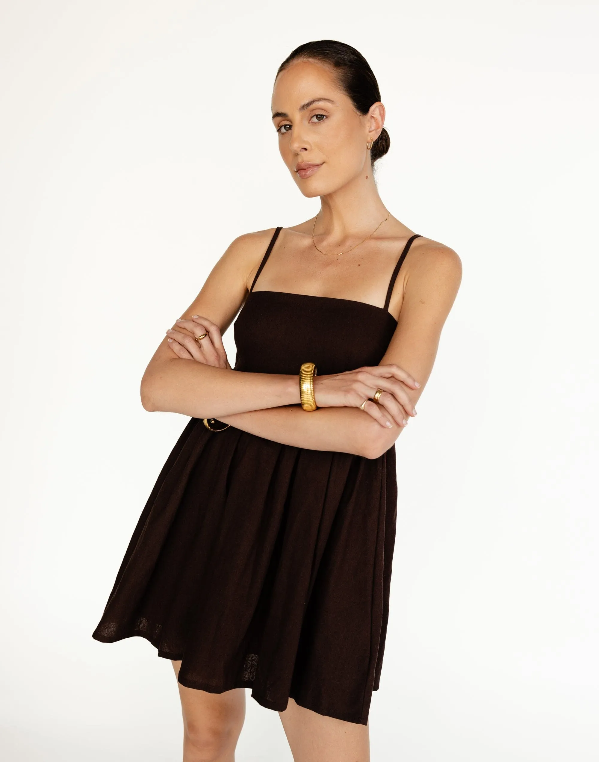 Tarsha Mini Dress (Chocolate)