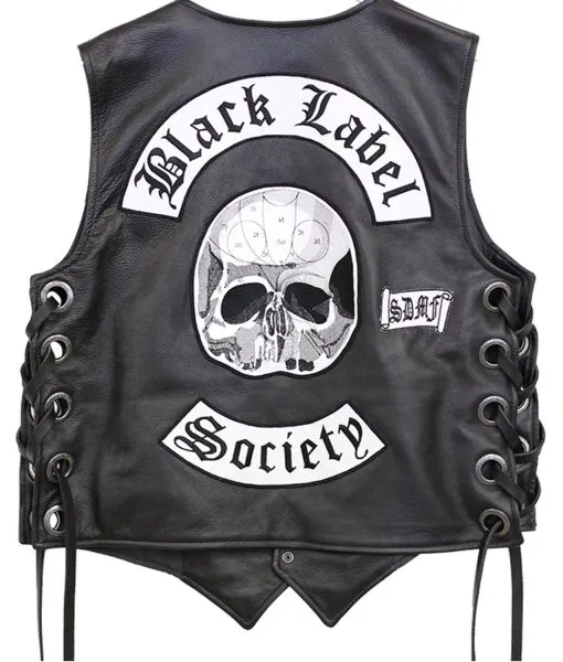 The Black Label Society Black Leather Vest