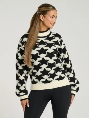 The 'Marshmallow' Star Knitted Monochrome Jumper