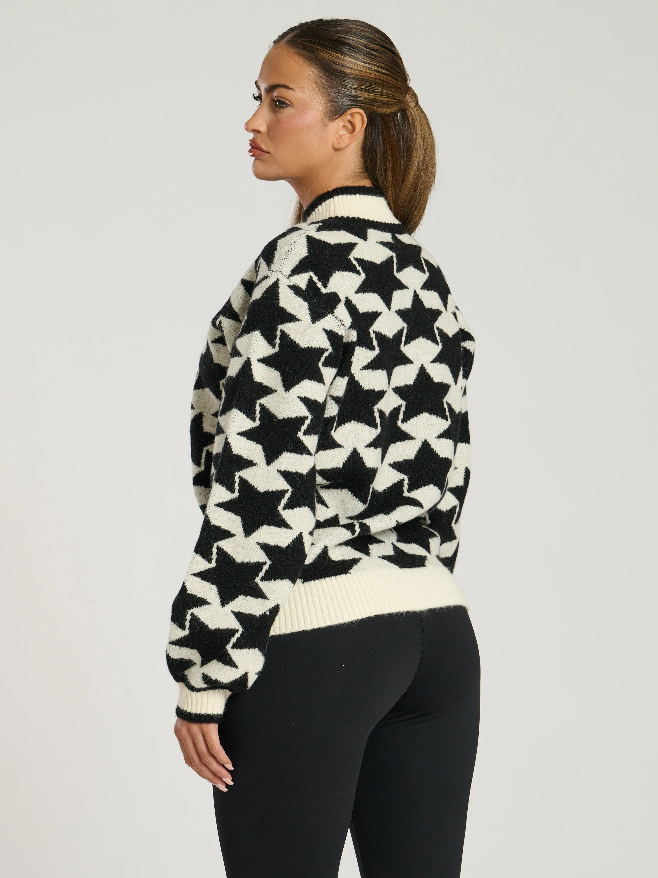 The 'Marshmallow' Star Knitted Monochrome Jumper