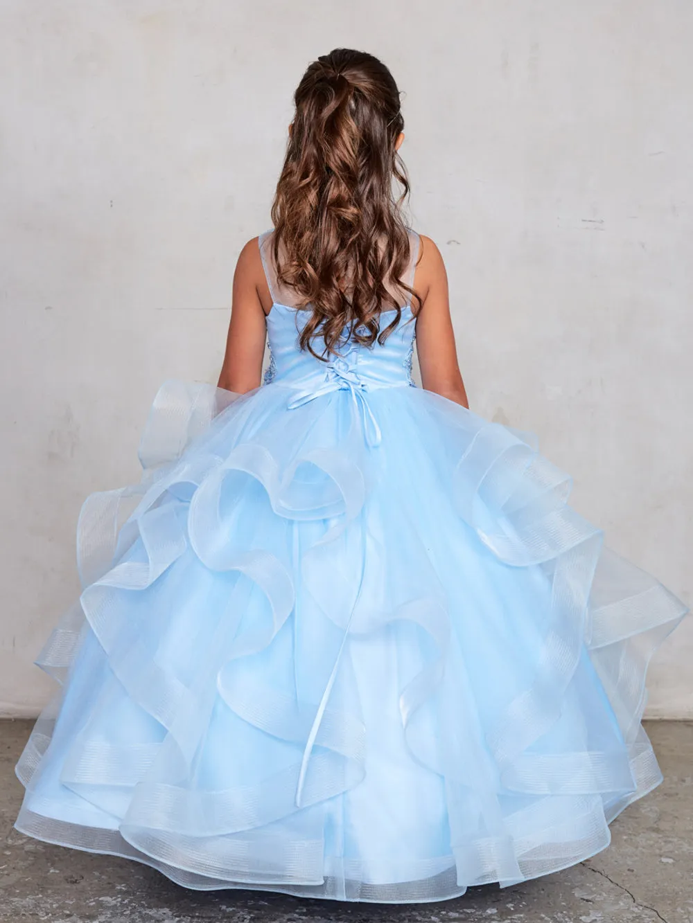 TK7018 Sky Blue Princess Dress  (2-18 years)