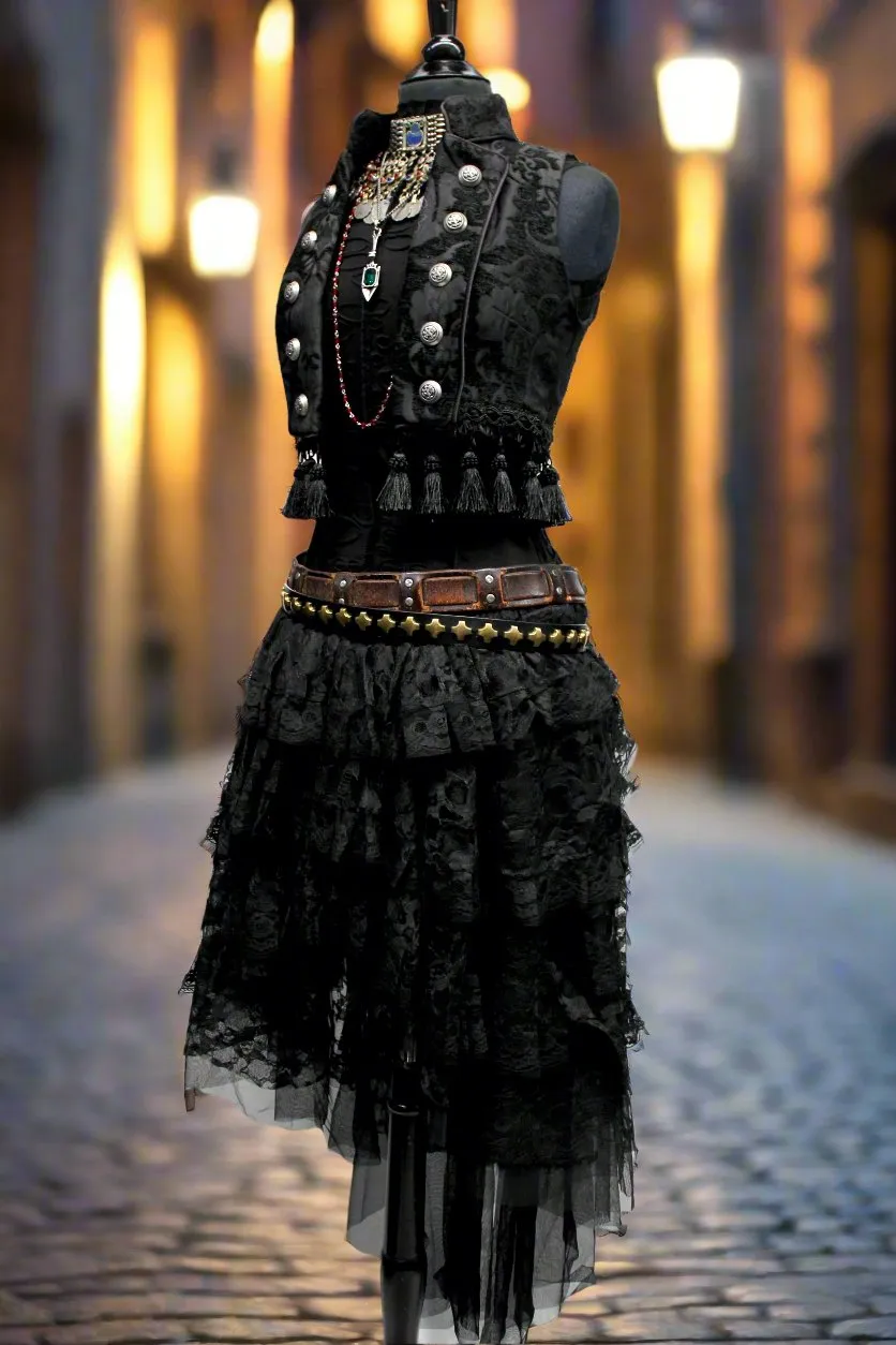 TOREADOR VEST - BLACK TAPESTRY