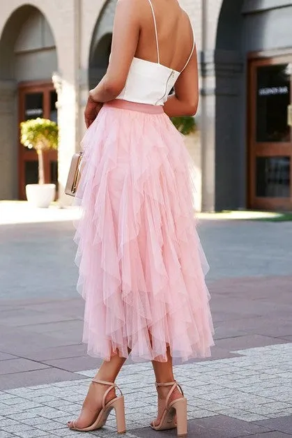 Tulle Tulle Tiered Maxi Skirt