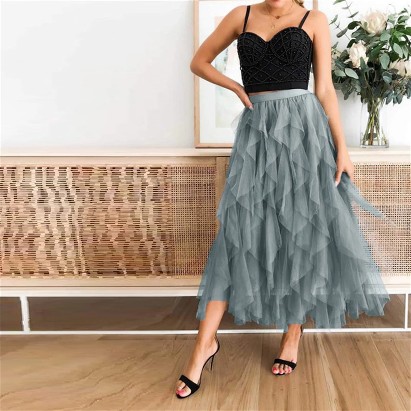 Tulle Tulle Tiered Maxi Skirt