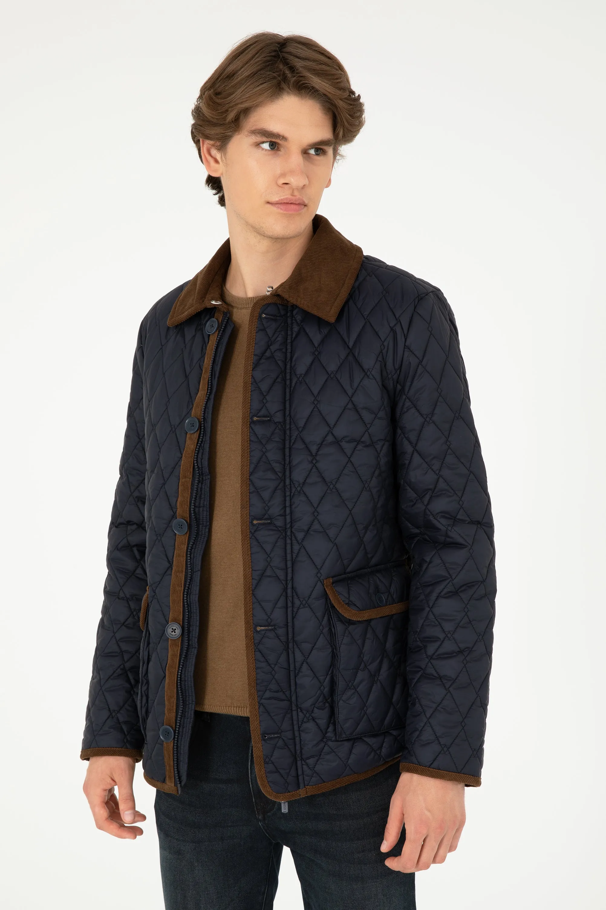 USPA Men Jacket Vest Quilted F/S Navy VR033 USPJK149 US POLO ASSN.