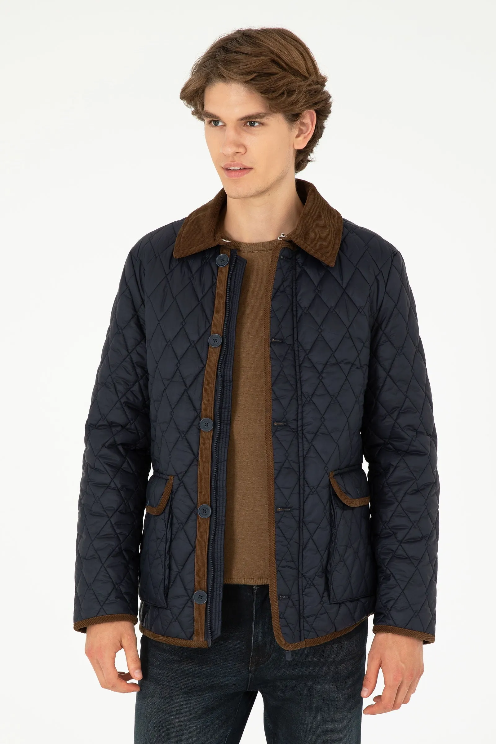 USPA Men Jacket Vest Quilted F/S Navy VR033 USPJK149 US POLO ASSN.