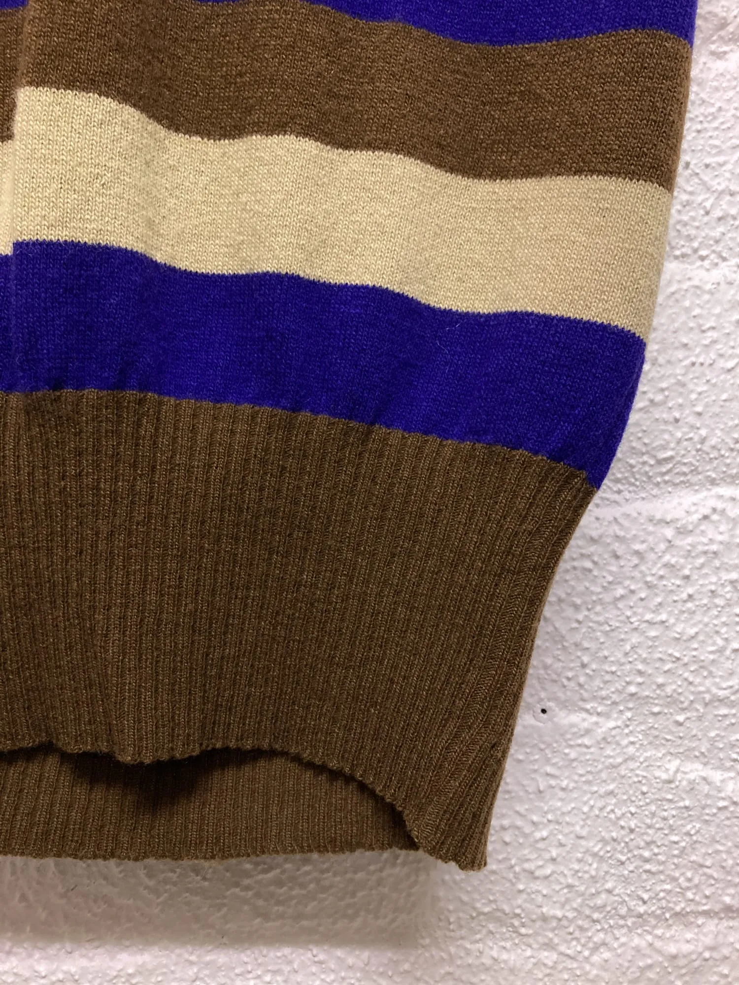 Valentino Uomo 1980s striped brown beige purple wool knitted vest - S M L