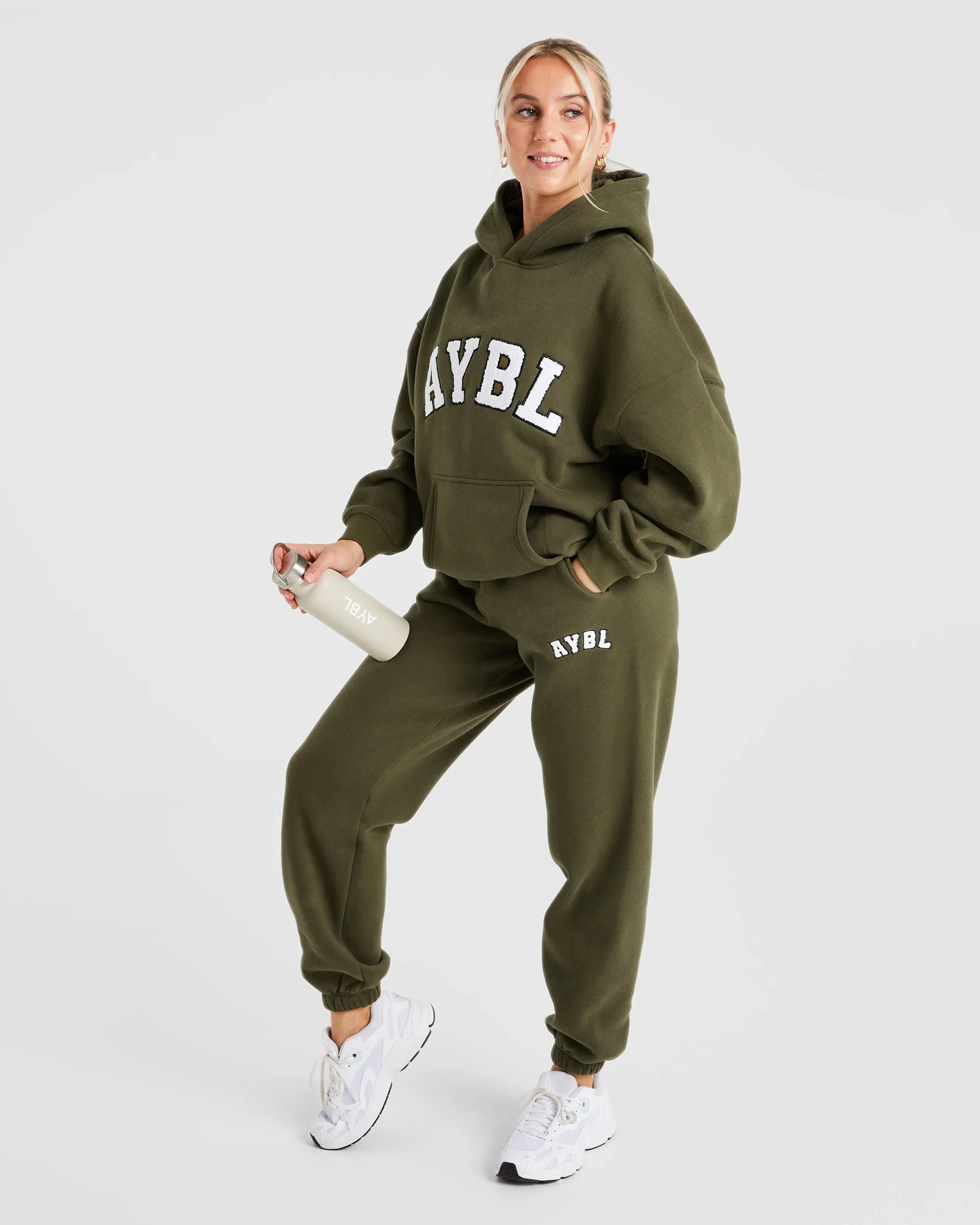 Varsity Oversized Joggers - Khaki