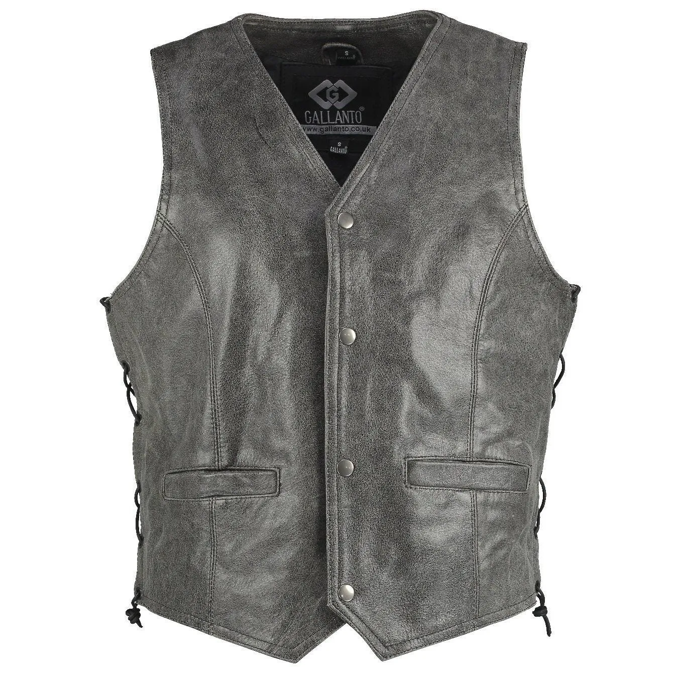 Vintage Brown Side Lace Biker Leather Waistcoat Vest