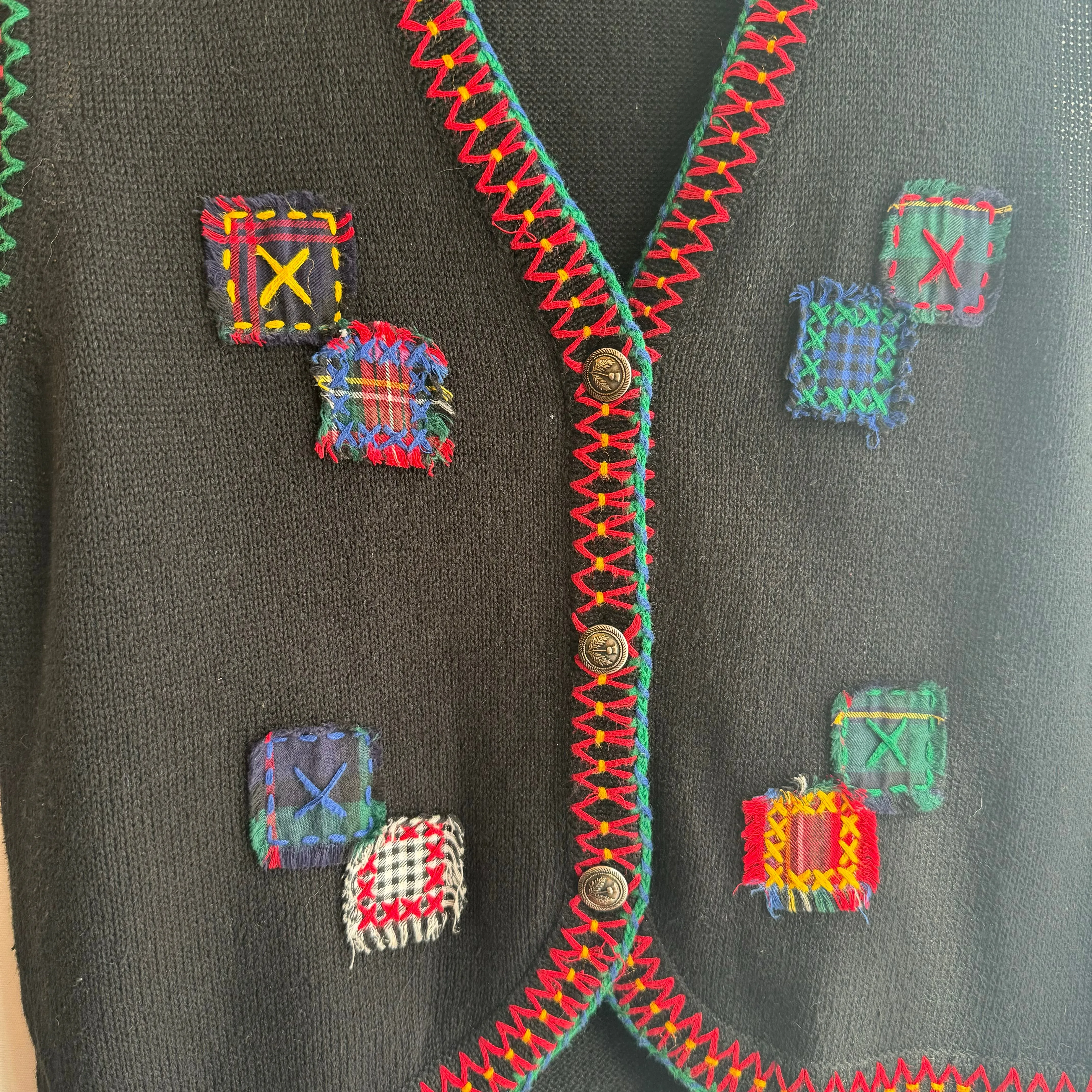 Vintage Patchwork Knitted Vest