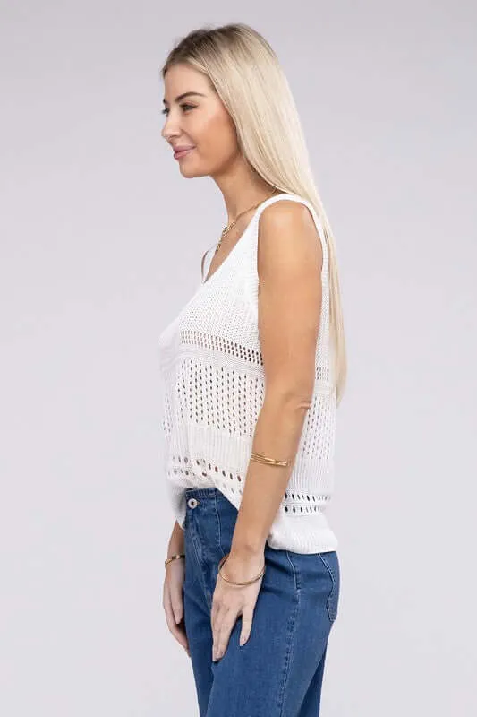 White Hole Knitted Vest