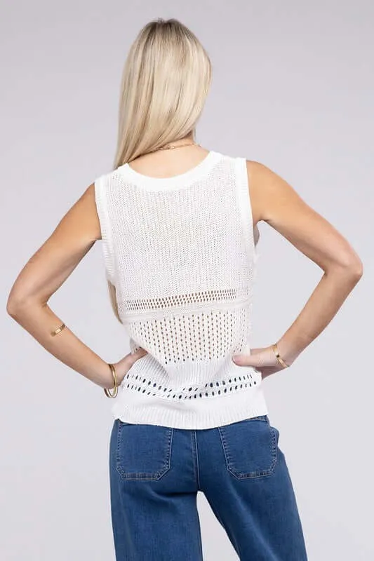 White Hole Knitted Vest