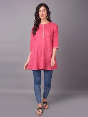 Women Pink Solid Tunic