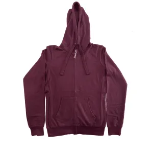 Women's Burgundy Full Zip Hoodie