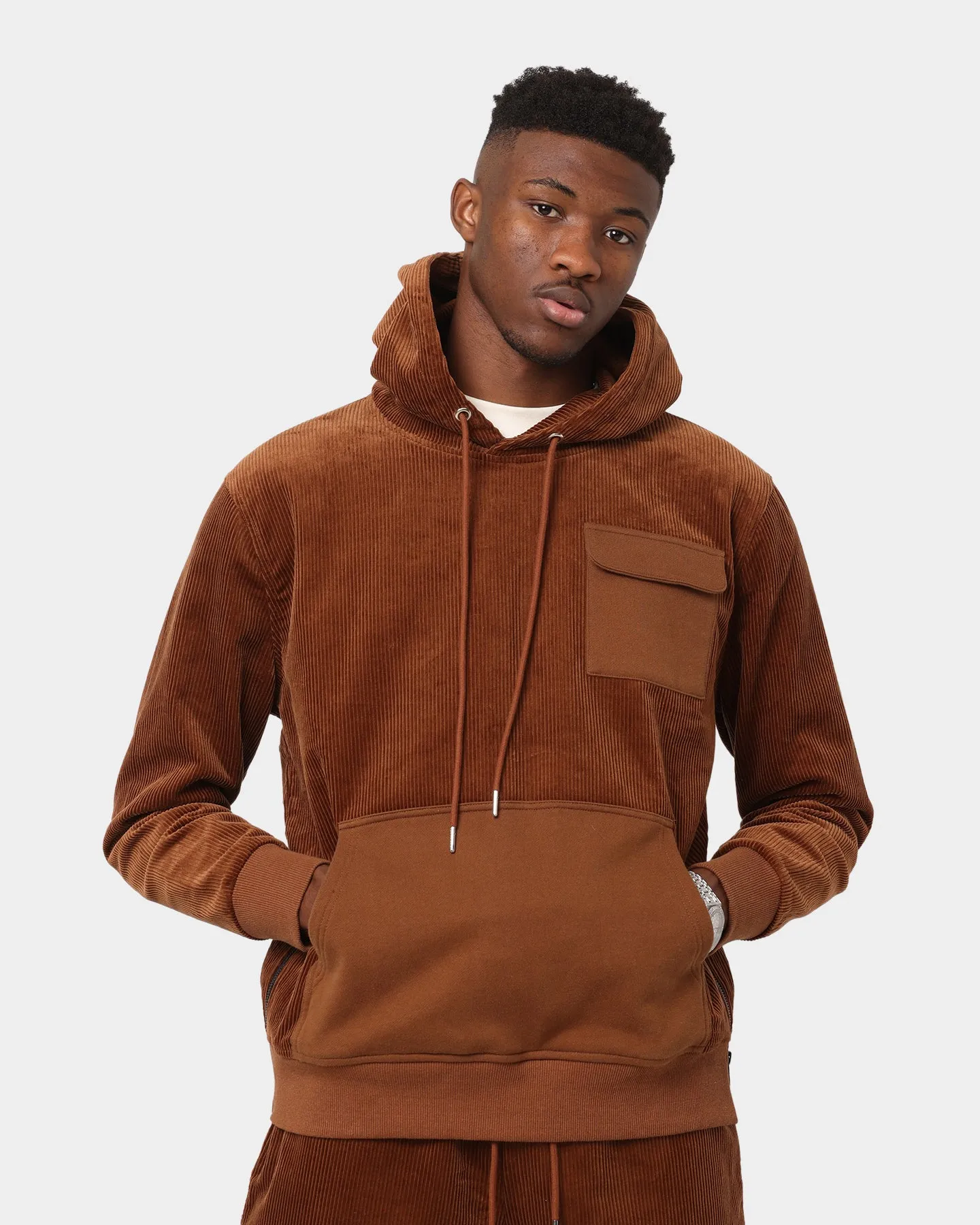 XXIII Matias Cord Hoodie Brown