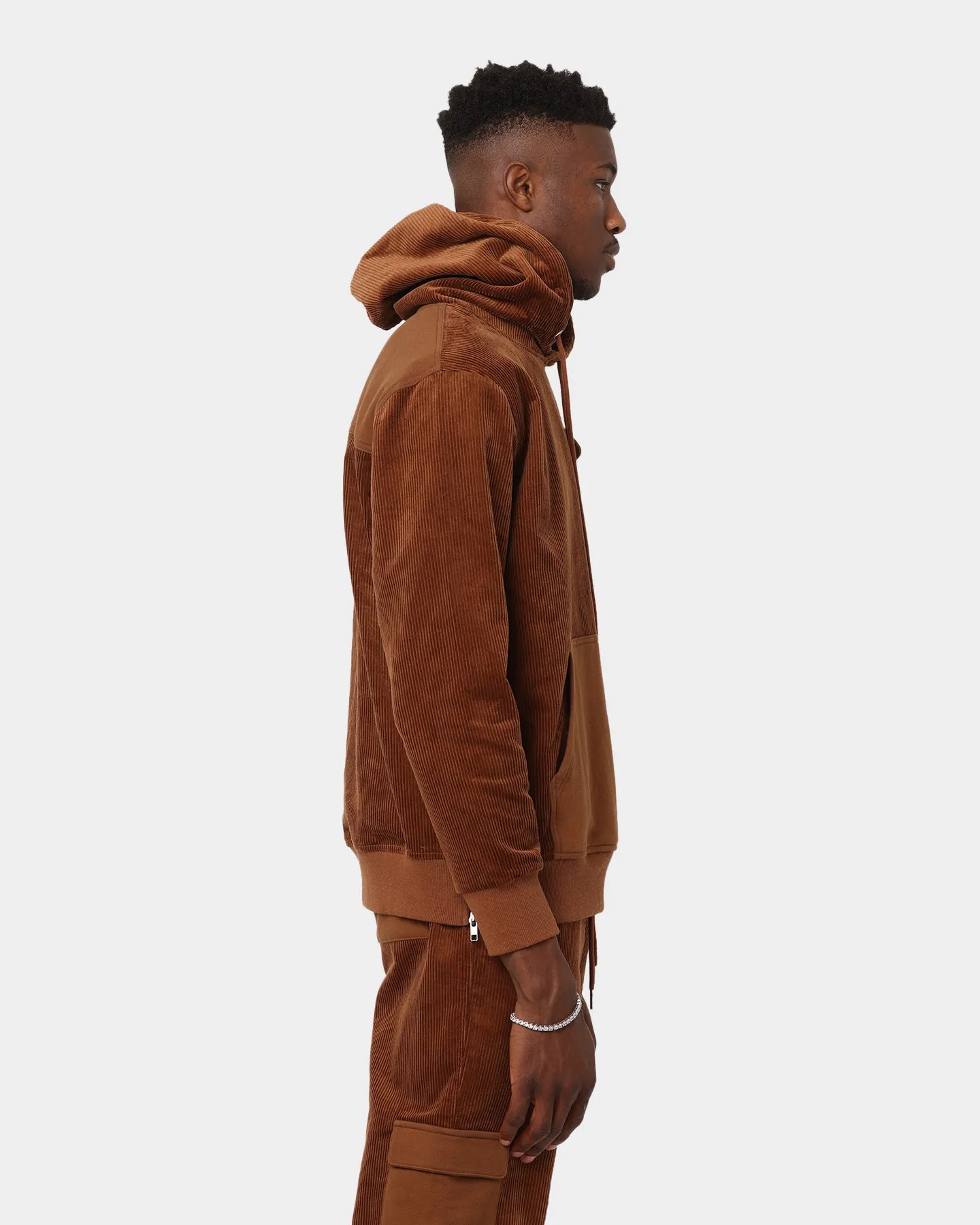 XXIII Matias Cord Hoodie Brown