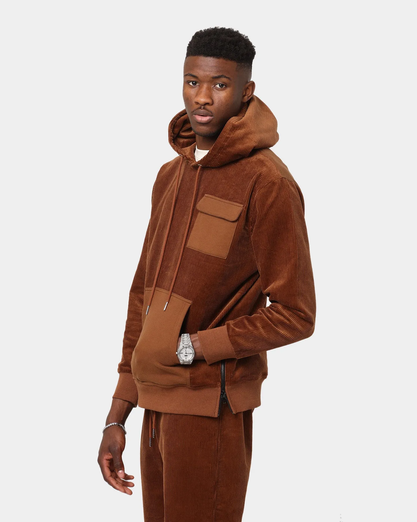 XXIII Matias Cord Hoodie Brown